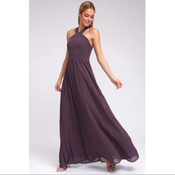 Lulus Air of Romance Dusty Purple Maxi Dress. - Picture 3 of 15